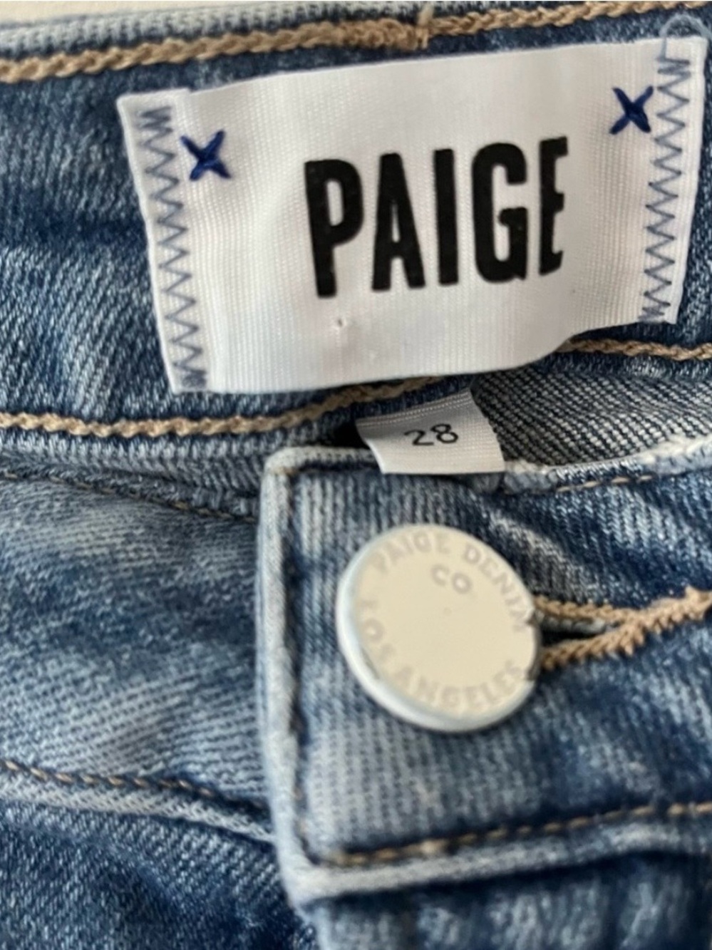 PAIGE High Rise (Sarah) Straight Ruffled Hem Crop Jeans - Picture 11 of 12
